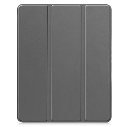 For iPad Air 13 2024 Custer TPU Pure Color 3-Fold Holder Smart Leather Tablet Case with Pen Tray(Grey) - iPad Air 13 2024 Cases by PMC Jewellery | Online Shopping South Africa | PMC Jewellery | Buy Now Pay Later Mobicred