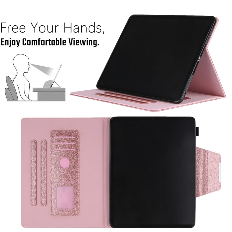 For iPad Pro 13 2024 Glitter Metal Buckle Leather Smart Tablet Case(Rose Gold) - iPad Pro 13 2024 Cases by PMC TechLife | Online Shopping South Africa | PMC TechLife | Buy Now Pay Later Mobicred