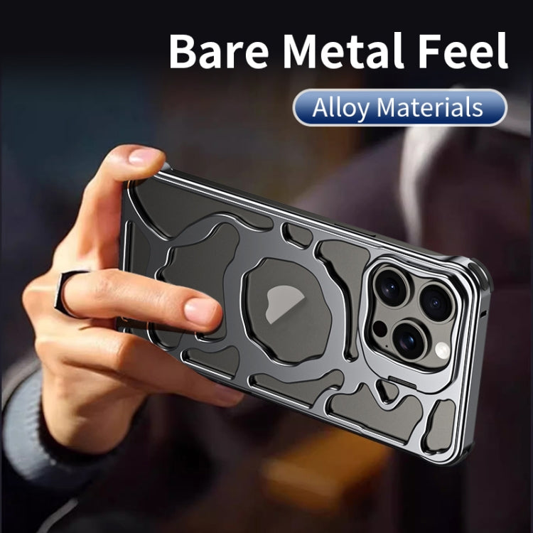 For iPhone 16 Pro Max Auspicious Cloud Series MagSafe Metal Phone Case with Bracket(Grey) - iPhone 16 Pro Max Cases by PMC TechLife | Online Shopping South Africa | PMC TechLife | Buy Now Pay Later Mobicred