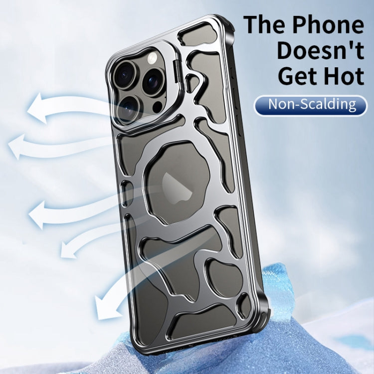For iPhone 16 Pro Auspicious Cloud Series MagSafe Metal Phone Case with Bracket(Grey) - iPhone 16 Pro Cases by PMC TechLife | Online Shopping South Africa | PMC TechLife | Buy Now Pay Later Mobicred
