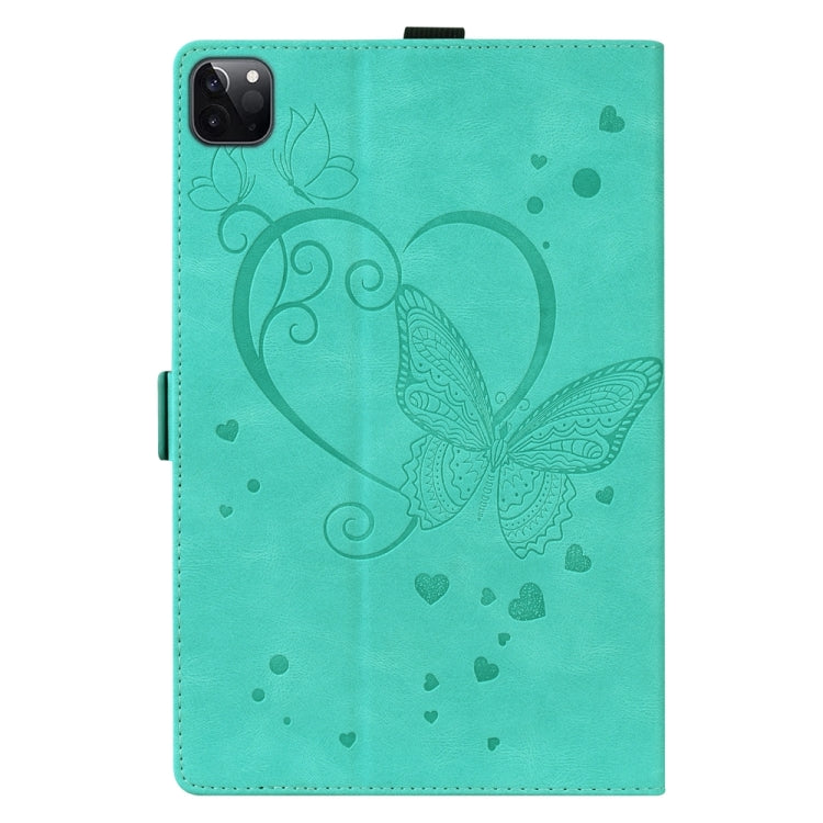 For iPad Pro 13 2024 Love Butterfly Embossed Leather Tablet Case(Mint Green) - iPad Pro 13 2024 Cases by PMC Jewellery | Online Shopping South Africa | PMC Jewellery | Buy Now Pay Later Mobicred