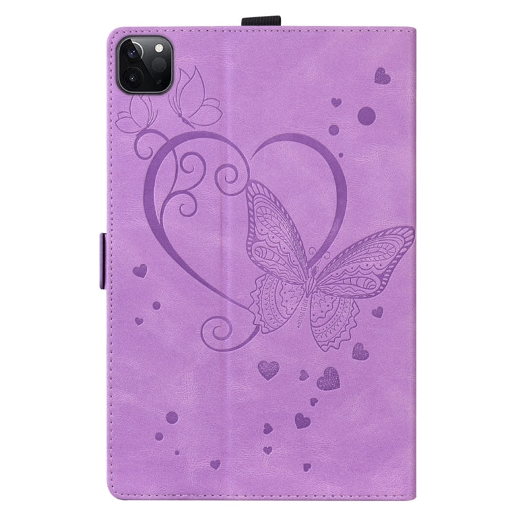 For iPad Pro 11 2024 Love Butterfly Embossed Leather Tablet Case(Purple) - iPad Pro 11 2024 Cases by PMC TechLife | Online Shopping South Africa | PMC TechLife | Buy Now Pay Later Mobicred
