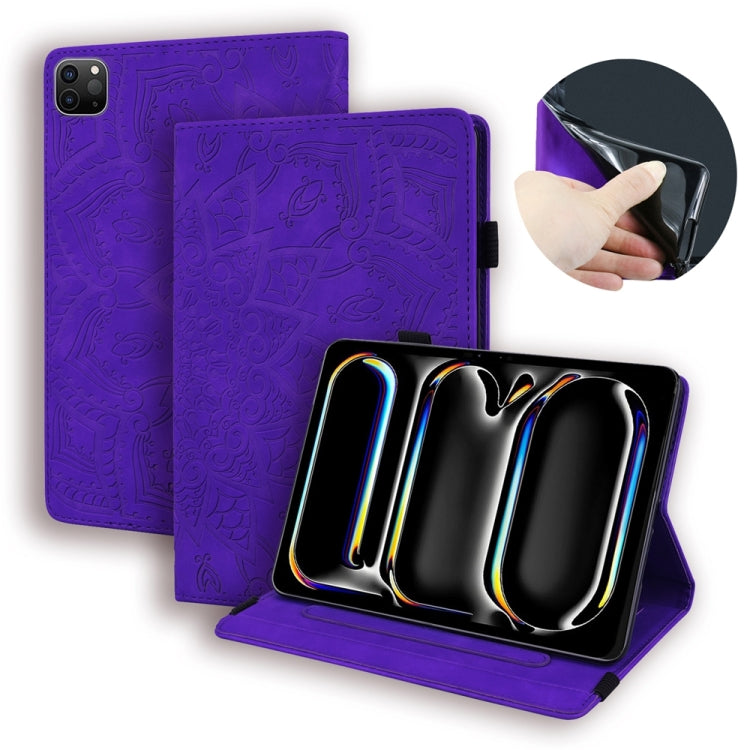 For iPad Pro 13 2024 Calf Texture Embossed Leather Tablet Case(Purple) - iPad Pro 13 2024 Cases by PMC TechLife | Online Shopping South Africa | PMC TechLife | Buy Now Pay Later Mobicred