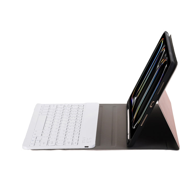 For iPad Pro 11 2024 A13B Lambskin Texture Bluetooth Touch Keyboard Leather Tablet Case with Pen Slot(Gold) - For iPad Pro by PMC TechLife | Online Shopping South Africa | PMC TechLife | Buy Now Pay Later Mobicred
