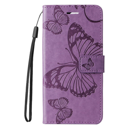 For iPhone SE 2024 3D Butterfly Embossed Pattern Flip Leather Phone Case(Purple) - More iPhone Cases by PMC Jewellery | Online Shopping South Africa | PMC Jewellery | Buy Now Pay Later Mobicred