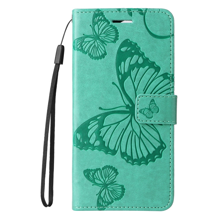 For iPhone 16 3D Butterfly Embossed Pattern Flip Leather Phone Case(Green) - iPhone 16 Cases by PMC Jewellery | Online Shopping South Africa | PMC Jewellery | Buy Now Pay Later Mobicred