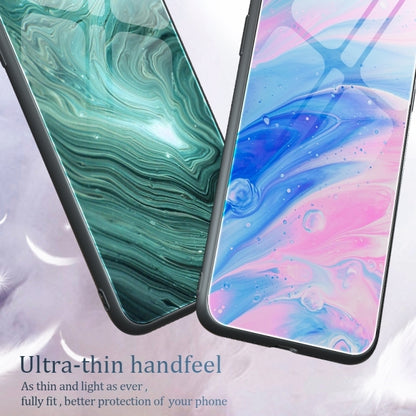 For Huawei Pura 70 Marble Pattern Glass Protective Phone Case(Water Waves) - Huawei Cases by PMC Jewellery | Online Shopping South Africa | PMC Jewellery | Buy Now Pay Later Mobicred