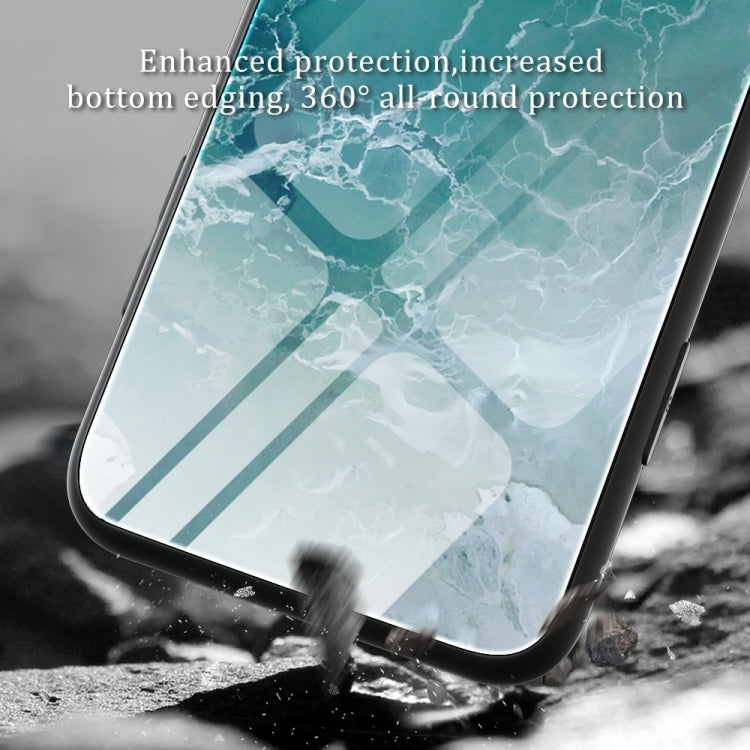 For Huawei Pura 70 Pro Marble Pattern Glass Protective Phone Case(Beach) - Huawei Cases by PMC Jewellery | Online Shopping South Africa | PMC Jewellery | Buy Now Pay Later Mobicred