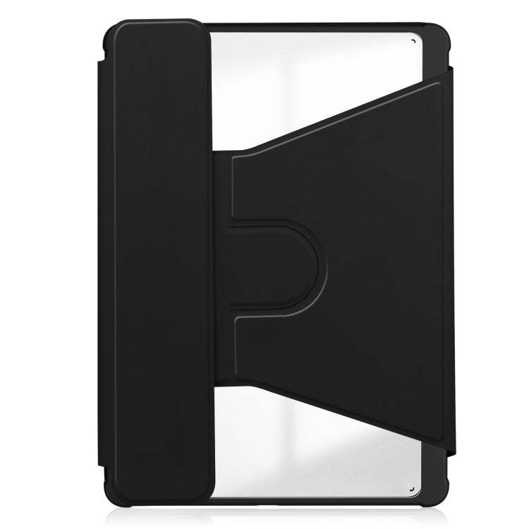 For iPad Air 13 2024 Transparent Rotation Smart Leather Tablet Case(Black) - iPad Air 13 2024 Cases by PMC TechLife | Online Shopping South Africa | PMC TechLife | Buy Now Pay Later Mobicred