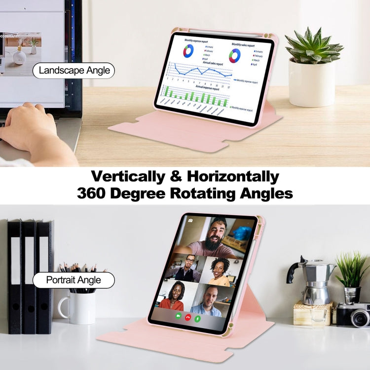 For iPad Air 13 2025 / 2024 Transparent Rotation Smart Leather Tablet Case(Pink) - iPad Air 13 2025 / 2024 Cases by PMC TechLife | Online Shopping South Africa | PMC TechLife | Buy Now Pay Later Mobicred