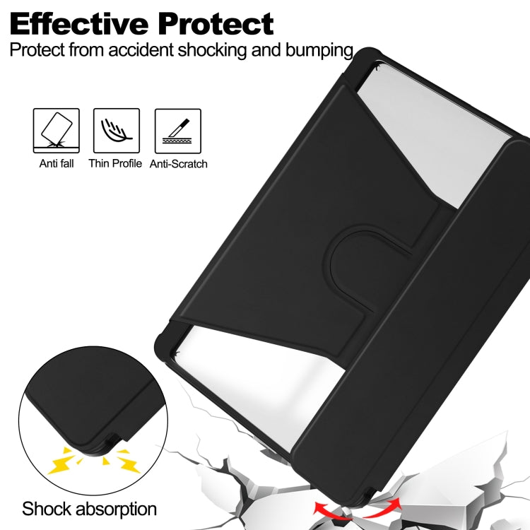 For iPad Air 11 2025 / 2024 Transparent Rotation Smart Leather Tablet Case(Black) - iPad Air 11 2025 / 2024 Cases by PMC TechLife | Online Shopping South Africa | PMC TechLife | Buy Now Pay Later Mobicred