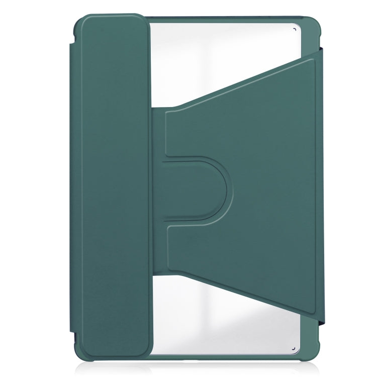 For iPad Air 11 2024 Transparent Rotation Smart Leather Tablet Case(Dark Green) - iPad Air 11 2024 Cases by PMC Jewellery | Online Shopping South Africa | PMC Jewellery | Buy Now Pay Later Mobicred