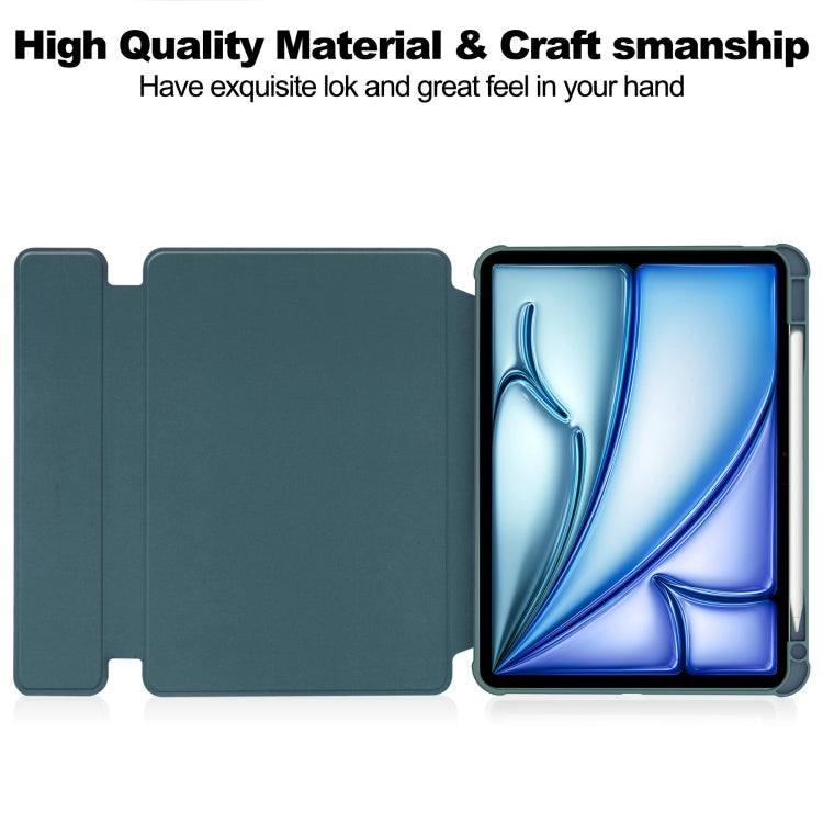 For iPad Air 11 2024 Transparent Rotation Smart Leather Tablet Case(Dark Green) - iPad Air 11 2024 Cases by PMC TechLife | Online Shopping South Africa | PMC TechLife | Buy Now Pay Later Mobicred