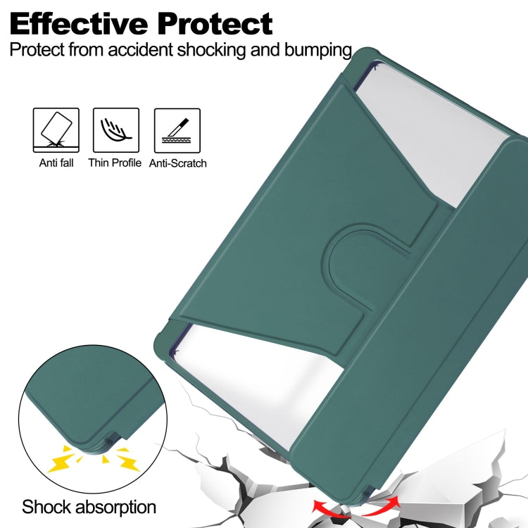 For iPad Air 11 2024 Transparent Rotation Smart Leather Tablet Case(Dark Green) - iPad Air 11 2024 Cases by PMC TechLife | Online Shopping South Africa | PMC TechLife | Buy Now Pay Later Mobicred