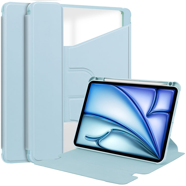 For iPad Air 11 2024 Transparent Rotation Smart Leather Tablet Case(Sky Blue) - iPad Air 11 2024 Cases by PMC TechLife | Online Shopping South Africa | PMC TechLife | Buy Now Pay Later Mobicred