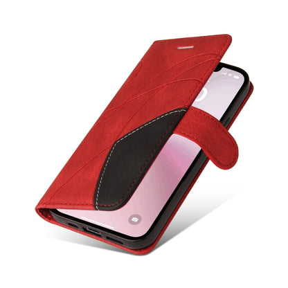 For iPhone SE 2024 Dual-color Splicing Flip Leather Phone Case(Red) - More iPhone Cases by PMC Jewellery | Online Shopping South Africa | PMC Jewellery | Buy Now Pay Later Mobicred
