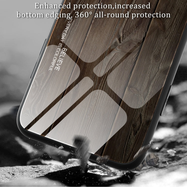 For Huawei Pura 70 Pro Wood Grain Glass Phone Case(Black) - Huawei Cases by PMC Jewellery | Online Shopping South Africa | PMC Jewellery | Buy Now Pay Later Mobicred
