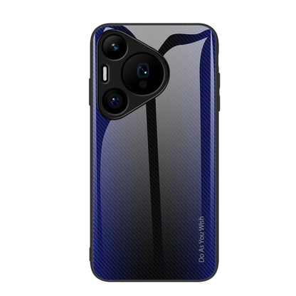 For Huawei Pura 70 Texture Gradient Glass TPU Phone Case(Dark Blue) - Huawei Cases by PMC Jewellery | Online Shopping South Africa | PMC Jewellery | Buy Now Pay Later Mobicred