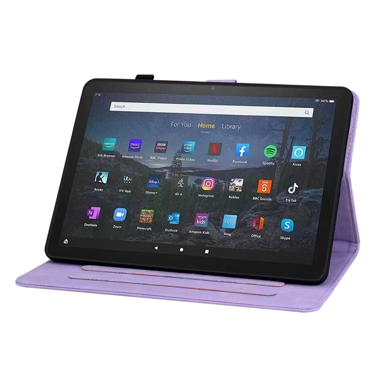 For Amazon Fire Max 11 Lily Embossed Leather Tablet Case(Purple) - Amazon by PMC TechLife | Online Shopping South Africa | PMC TechLife | Buy Now Pay Later Mobicred