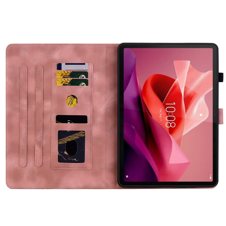 For Lenovo Tab P12 12.7 Lily Embossed Leather Tablet Case(Pink) - Lenovo by PMC TechLife | Online Shopping South Africa | PMC TechLife | Buy Now Pay Later Mobicred