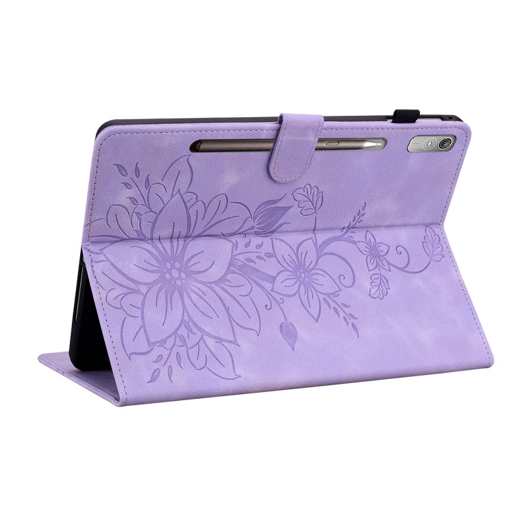 For Lenovo Tab P11 Pro Gen 2 11.2 Lily Embossed Leather Tablet Case(Purple) - free shipping - PMC TechLife - Order now!