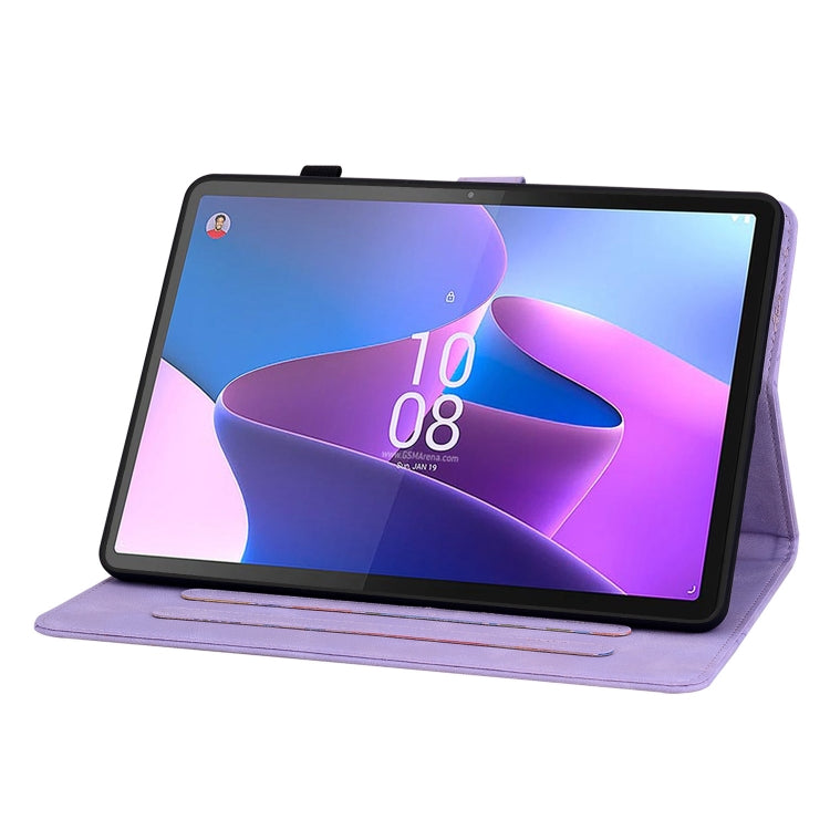 For Lenovo Tab P11 Gen 2 11.5 Lily Embossed Leather Tablet Case(Purple) - Lenovo by PMC TechLife | Online Shopping South Africa | PMC TechLife | Buy Now Pay Later Mobicred
