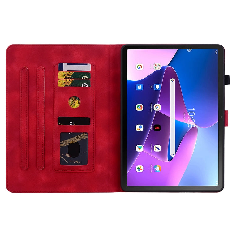 For Lenovo Tab M10 Plus 10.6 3rd Gen Lily Embossed Leather Tablet Case(Red) - Lenovo by PMC TechLife | Online Shopping South Africa | PMC TechLife | Buy Now Pay Later Mobicred