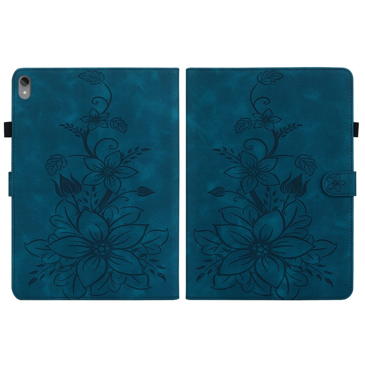 For Lenovo Tab P11 /Xiaoxin Pad Plus Lily Embossed Leather Tablet Case(Dark Blue) - Lenovo by PMC TechLife | Online Shopping South Africa | PMC TechLife | Buy Now Pay Later Mobicred