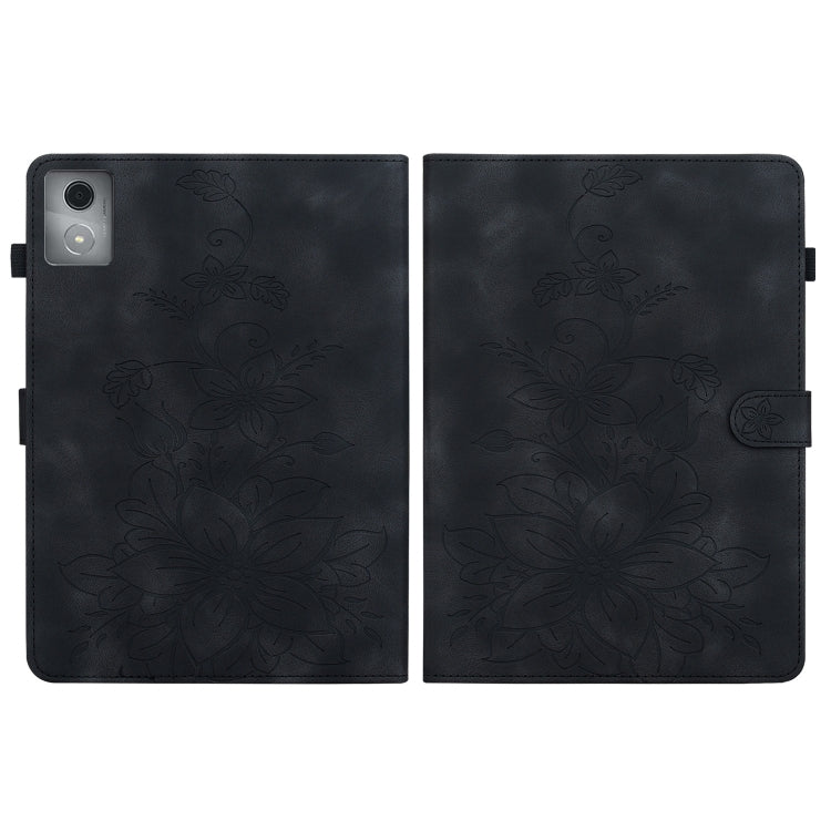 For Lenovo Tab K11 Plus Lily Embossed Leather Tablet Case(Black) - Lenovo by PMC TechLife | Online Shopping South Africa | PMC TechLife | Buy Now Pay Later Mobicred