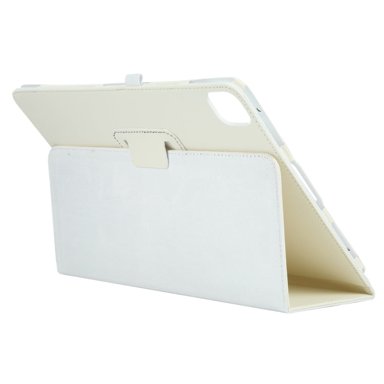 For iPad Air 11 2024 Litchi Texture Solid Color Leather Tablet Case(White) - iPad Air 11 2024 Cases by PMC TechLife | Online Shopping South Africa | PMC TechLife | Buy Now Pay Later Mobicred