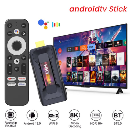 HK1 RBOX D8 RK3528 Android 13.0 Quad Core 8K HD Wifi6 Bluetooth TV Stick, RAM:2GB+16GB(EU Plug) - Android TV Sticks by PMC Jewellery | Online Shopping South Africa | PMC Jewellery | Buy Now Pay Later Mobicred