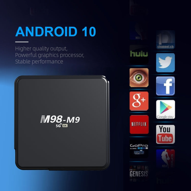 M98-M9 Quad-core ARM Cortex-A53 WiFi Bluetooth 4K HD Android TV Box, RAM:2GB+8GB(EU Plug) - Allwinner H3 by PMC TechLife | Online Shopping South Africa | PMC TechLife | Buy Now Pay Later Mobicred