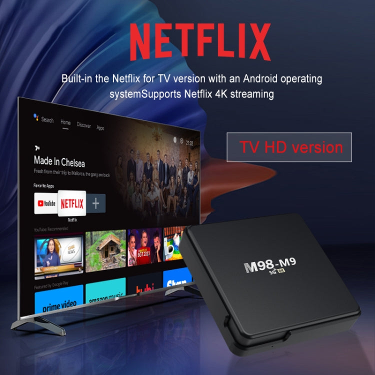 M98-M9 Quad-core ARM Cortex-A53 WiFi Bluetooth 4K HD Android TV Box, RAM:2GB+8GB(EU Plug) - Allwinner H3 by PMC TechLife | Online Shopping South Africa | PMC TechLife | Buy Now Pay Later Mobicred