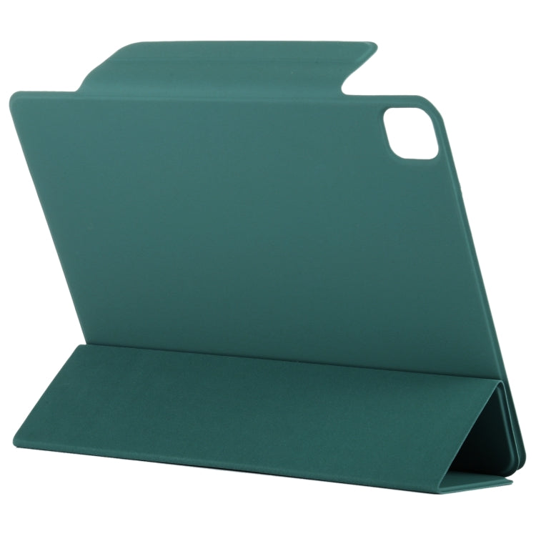 For iPad Pro 11 2024 Double-sided Clip Fixed Buckle Magnetic PU Leather Smart Tablet Case(Dark Green) - iPad Pro 11 2024 Cases by PMC TechLife | Online Shopping South Africa | PMC TechLife | Buy Now Pay Later Mobicred