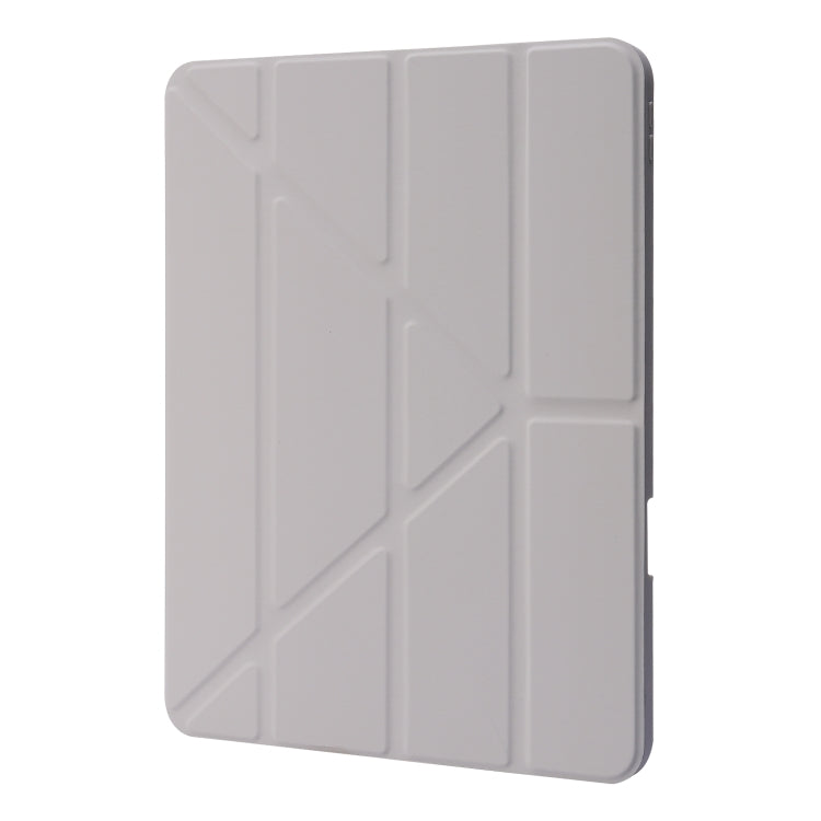 For iPad Pro 13 2024 Deformation Transparent Acrylic Leather Tablet Case(Grey) - iPad Pro 13 2024 Cases by PMC Jewellery | Online Shopping South Africa | PMC Jewellery | Buy Now Pay Later Mobicred