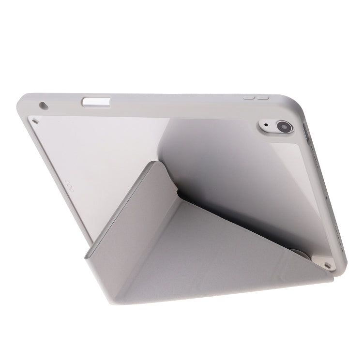 For iPad Air 11 2024 Deformation Transparent Acrylic Leather Tablet Case(Grey) - iPad Air 11 2024 Cases by PMC Jewellery | Online Shopping South Africa | PMC Jewellery | Buy Now Pay Later Mobicred