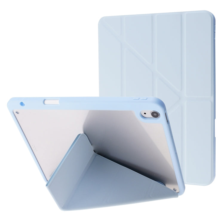 For iPad Air 11 2025 / 2024 Deformation Transparent Acrylic Leather Tablet Case(Light Blue) - iPad Air 11 2025 / 2024 Cases by PMC TechLife | Online Shopping South Africa | PMC TechLife | Buy Now Pay Later Mobicred