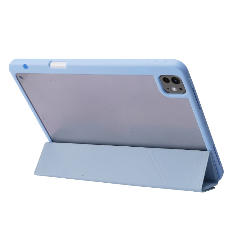 For iPad Air 11 2024 Deformation Transparent Acrylic Leather Tablet Case(Black) - iPad Air 11 2024 Cases by PMC TechLife | Online Shopping South Africa | PMC TechLife | Buy Now Pay Later Mobicred