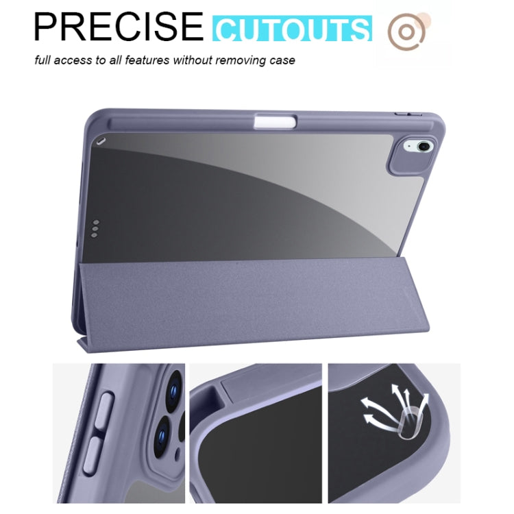 For iPad Air 11 2024 Acrylic 3-folding Smart Leather Tablet Case(Purple) - iPad Air 11 2024 Cases by PMC TechLife | Online Shopping South Africa | PMC TechLife | Buy Now Pay Later Mobicred