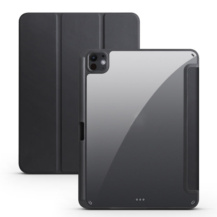 For iPad Pro 11 2024 Acrylic 3-folding Smart Leather Tablet Case(Black) - iPad Pro 11 2024 Cases by PMC TechLife | Online Shopping South Africa | PMC TechLife | Buy Now Pay Later Mobicred