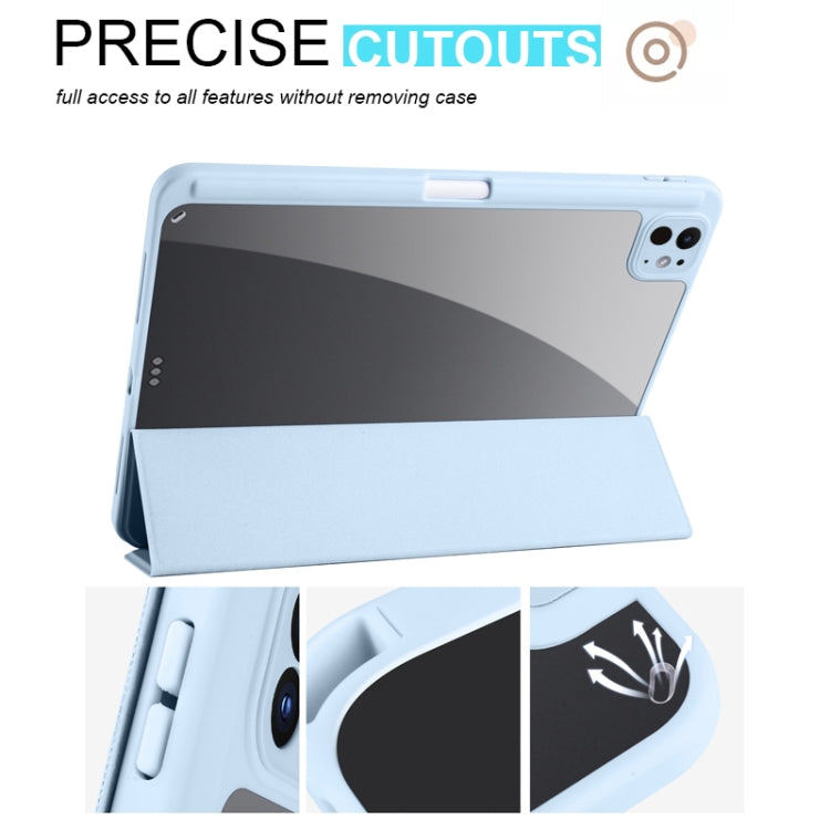 For iPad Pro 13 2024 Acrylic 3-folding Smart Leather Tablet Case(Sky Blue) - iPad Pro 13 2024 Cases by PMC Jewellery | Online Shopping South Africa | PMC Jewellery | Buy Now Pay Later Mobicred