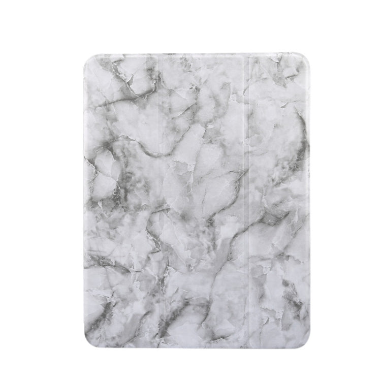 For iPad Air 11 2024 / 2025 Three-fold Marble Texture Protective Tablet Case with Pen Slot(Black Gray) - free shipping - PMC TechLife - Order now!