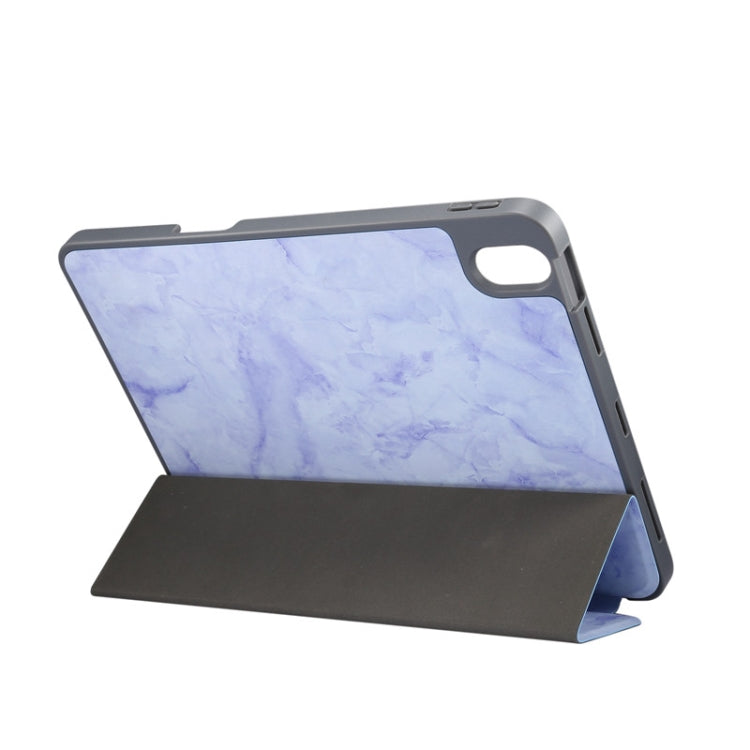 For iPad Air 11 2024 Three-fold Marble Texture Protective Tablet Case with Pen Slot(Purple) - iPad Air 11 2024 Cases by PMC TechLife | Online Shopping South Africa | PMC TechLife | Buy Now Pay Later Mobicred
