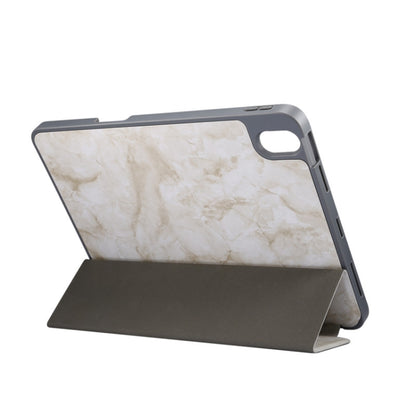 For iPad Air 11 2024 Three-fold Marble Texture Protective Tablet Case with Pen Slot(Smoky Gray) - iPad Air 11 2024 Cases by PMC Jewellery | Online Shopping South Africa | PMC Jewellery | Buy Now Pay Later Mobicred