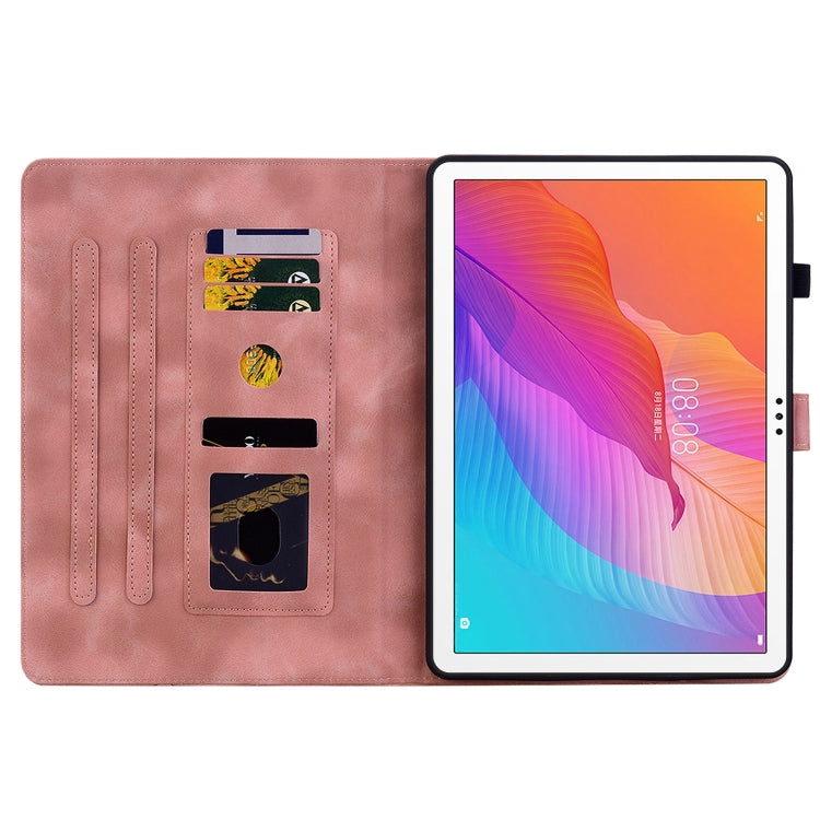 For Huawei MatePad T 10s / Enjoy Tablet 2 Lily Embossed Leather Tablet Case(Pink) - Huawei by PMC TechLife | Online Shopping South Africa | PMC TechLife | Buy Now Pay Later Mobicred