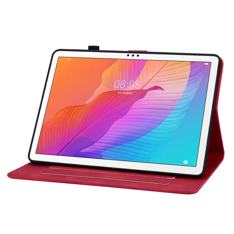 For Huawei MatePad T 10s / Enjoy Tablet 2 Lily Embossed Leather Tablet Case(Red) - Huawei by PMC TechLife | Online Shopping South Africa | PMC TechLife | Buy Now Pay Later Mobicred