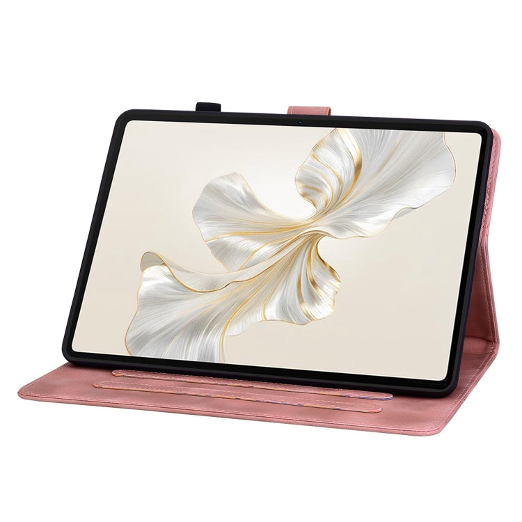 For Honor Pad 9 12.1 Lily Embossed Leather Tablet Case(Pink) - Honor by PMC TechLife | Online Shopping South Africa | PMC TechLife | Buy Now Pay Later Mobicred