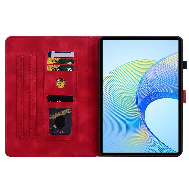 For Honor Pad X8 Pro / X9 2023 Lily Embossed Leather Tablet Case(Red) - Honor by PMC TechLife | Online Shopping South Africa | PMC TechLife | Buy Now Pay Later Mobicred