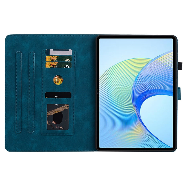For Honor Pad X8 Pro / X9 2023 Lily Embossed Leather Tablet Case(Dark Blue) - Honor by PMC TechLife | Online Shopping South Africa | PMC TechLife | Buy Now Pay Later Mobicred