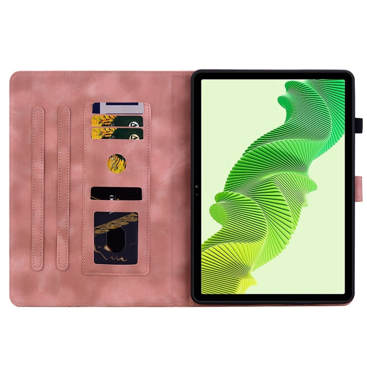 For Realme Pad 2 11.5 Lily Embossed Leather Tablet Case(Pink) - Realme by PMC TechLife | Online Shopping South Africa | PMC TechLife | Buy Now Pay Later Mobicred